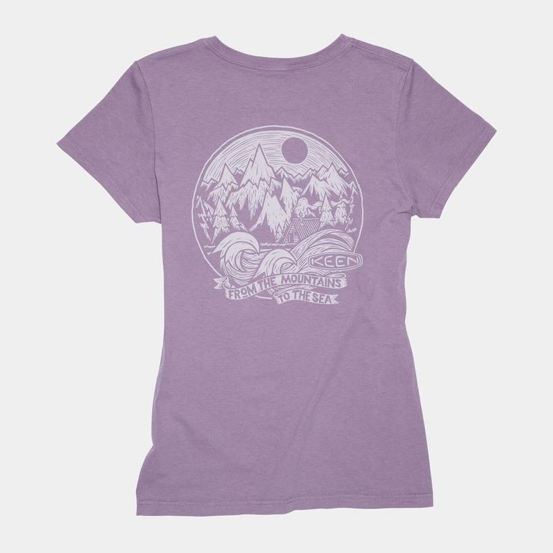 Keen Mountains To Sea' - Kadın T-Shirt - Mor - Turkey (396812SLG)